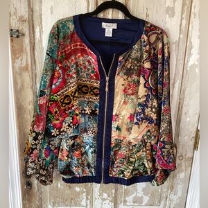 GORGEOUS Velour/Velvet Kimono Bomber Style Jacket from Anis.A - XL